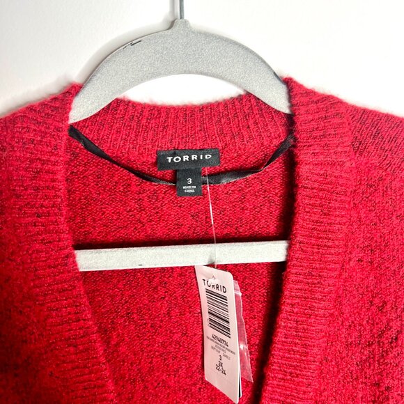 Torrid Vegan Cashmere Drop Shoulder Cardigan Festive Holiday V-Neck Sz 3X NWT - Picture 5 of 9
